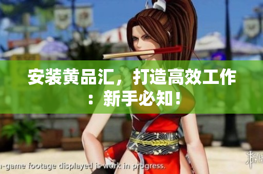 安装黄品汇，打造高效工作：新手必知！