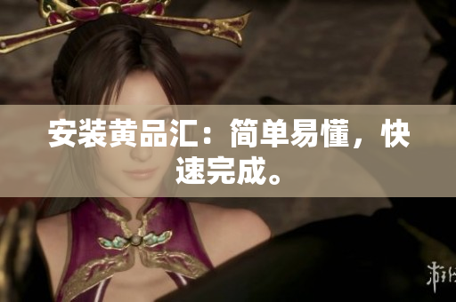 安装黄品汇：简单易懂，快速完成。