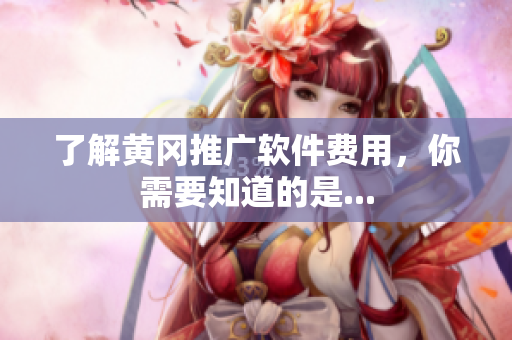 了解黄冈推广软件费用，你需要知道的是...