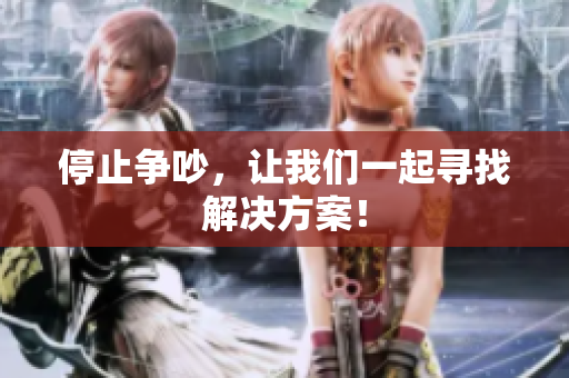 停止争吵，让我们一起寻找解决方案！