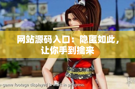 网站源码入口：隐匿如此，让你手到擒来