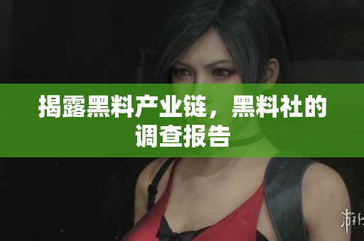 揭露黑料产业链，黑料社的调查报告