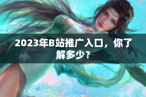 2023年B站推广入口，你了解多少？