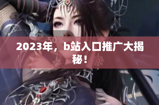 2023年，b站入口推广大揭秘！