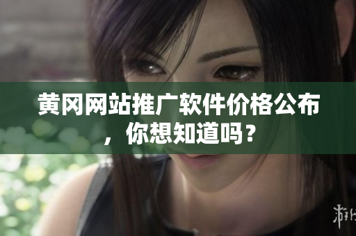 黄冈网站推广软件价格公布，你想知道吗？