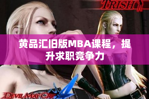 黄品汇旧版MBA课程，提升求职竞争力