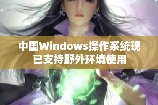 中国Windows操作系统现已支持野外环境使用