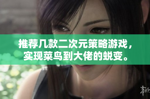 推荐几款二次元策略游戏，实现菜鸟到大佬的蜕变。