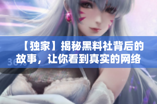 【独家】揭秘黑料社背后的故事，让你看到真实的网络黑产！