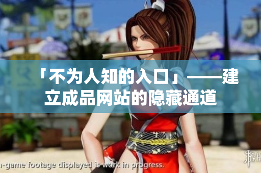 「不为人知的入口」——建立成品网站的隐藏通道