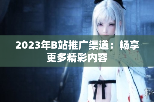 2023年B站推广渠道：畅享更多精彩内容
