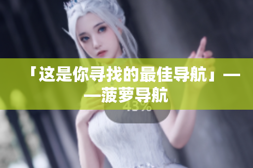 「这是你寻找的最佳导航」——菠萝导航