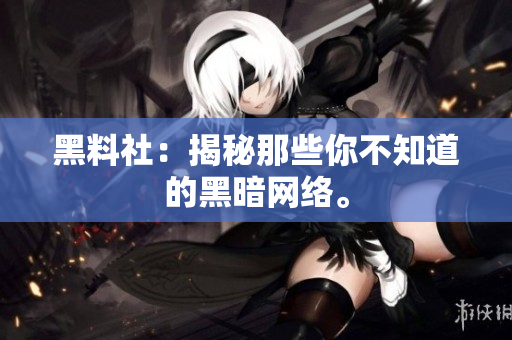 黑料社：揭秘那些你不知道的黑暗网络。