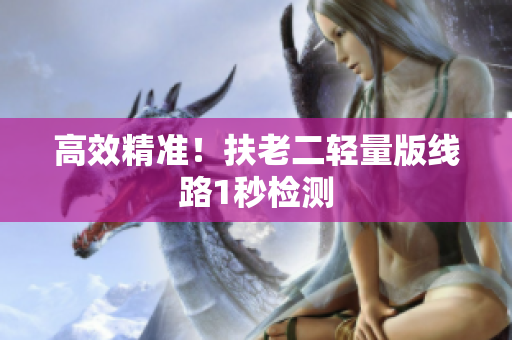 高效精准！扶老二轻量版线路1秒检测